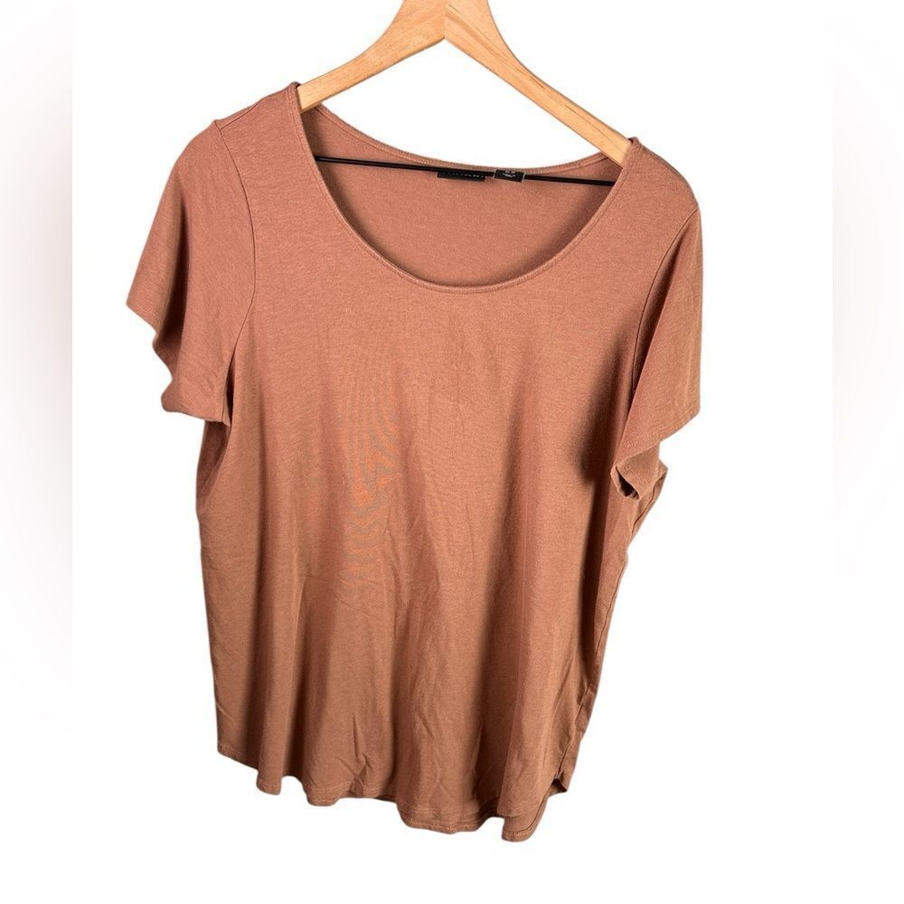 Tahari Brown Prima Cotton T-Shirt